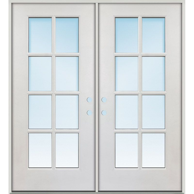 8-Lite Full Lite Fiberglass Prehung Patio Double Door Unit - Door Clearance  Center